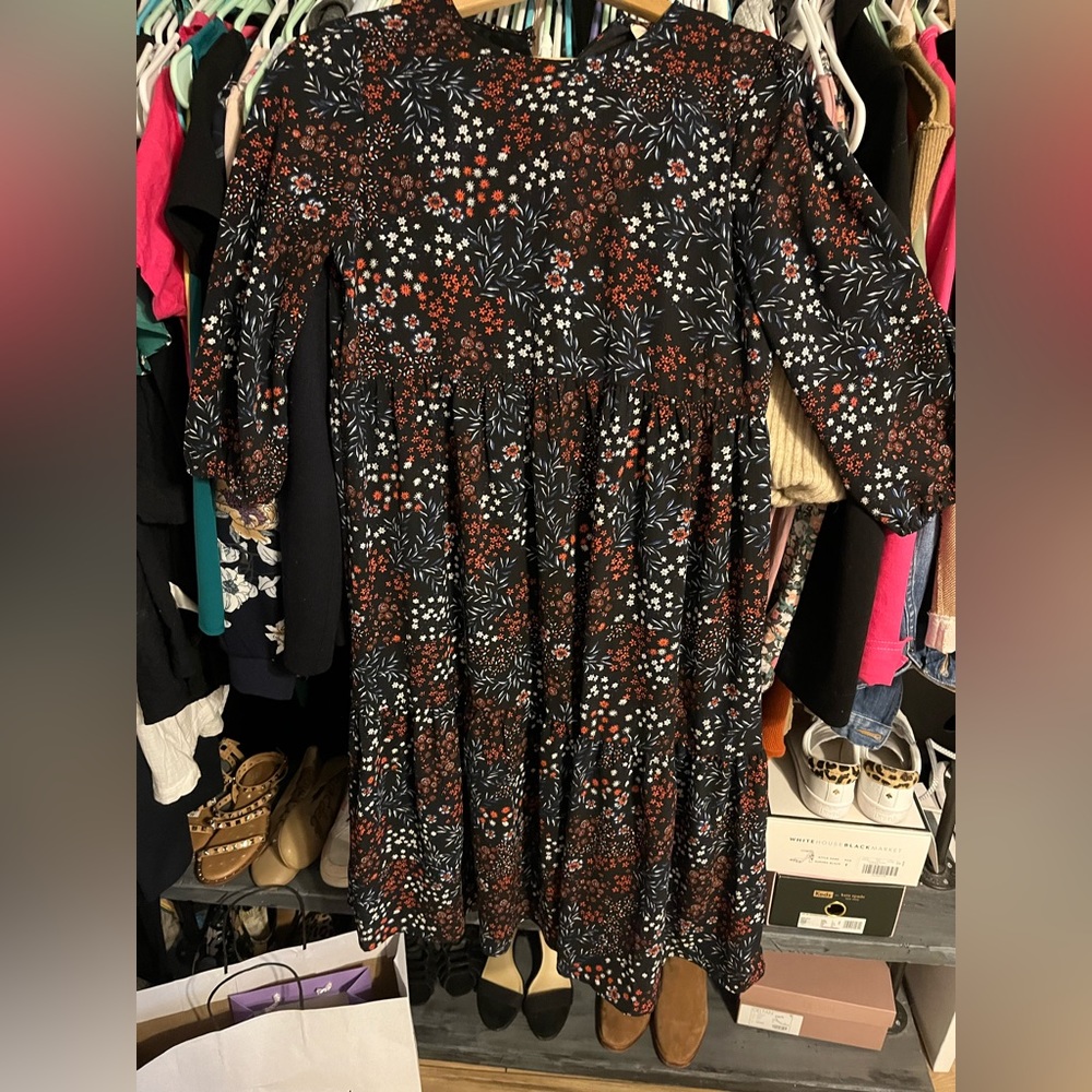 Navy pattered dress
